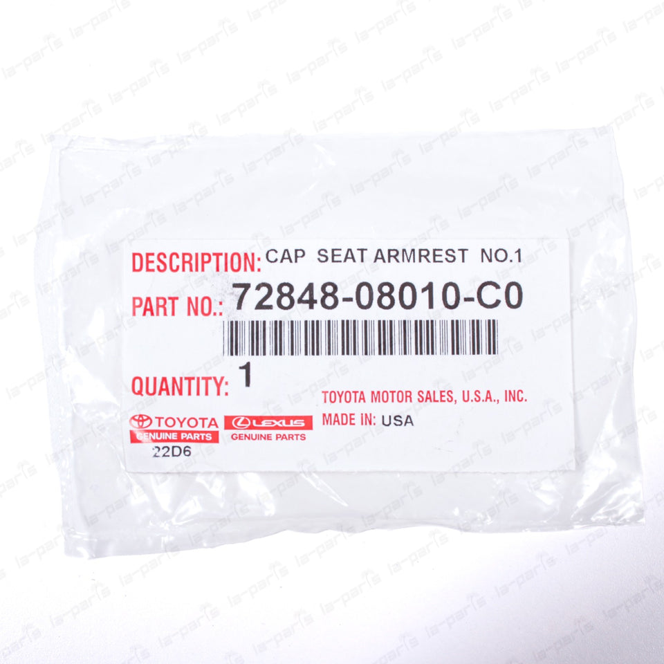 New Genuine OEM Toyota 15-20 Sienna Black Front Seat Armrest Cap 72848-08010-C07