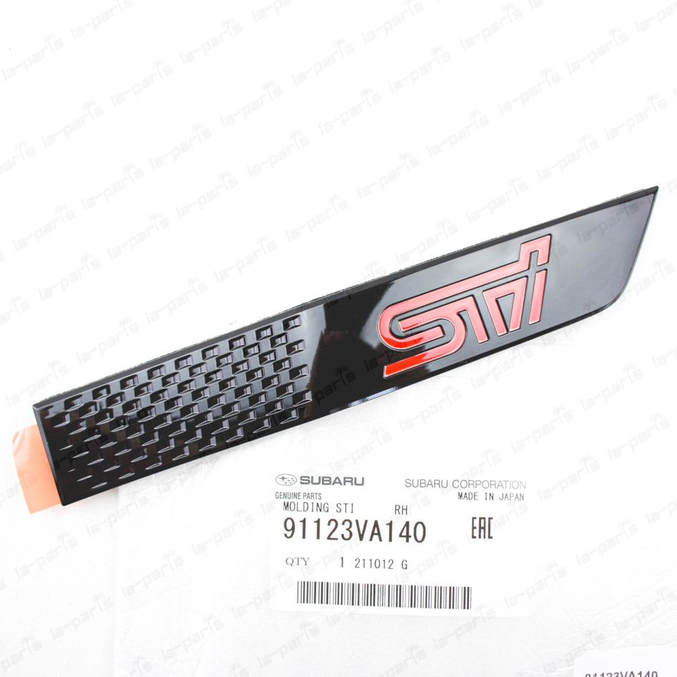 New Genuine OEM Subaru 15-16 WRX STi Black Passenger Fender Emblem Molding Badge0