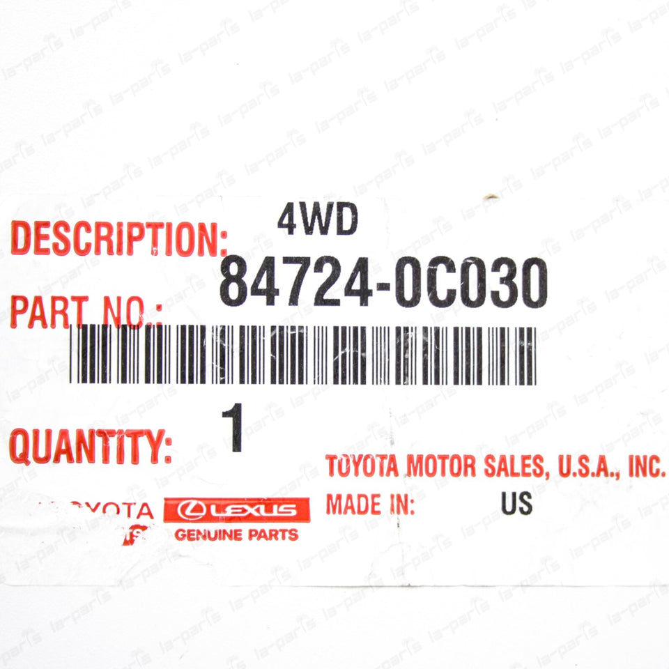 New Genuine OEM Toyota Sequoia Tundra 4 Wheel Drive Control Switch 84724-0C0308