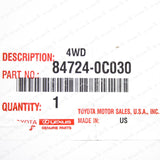 New Genuine OEM Toyota Sequoia Tundra 4 Wheel Drive Control Switch 84724-0C0308