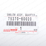 Genuine Toyota 81-90 Land Cruiser BJ60 FJ60 Rear Quarter Emblem 75370-60020 PAIR8