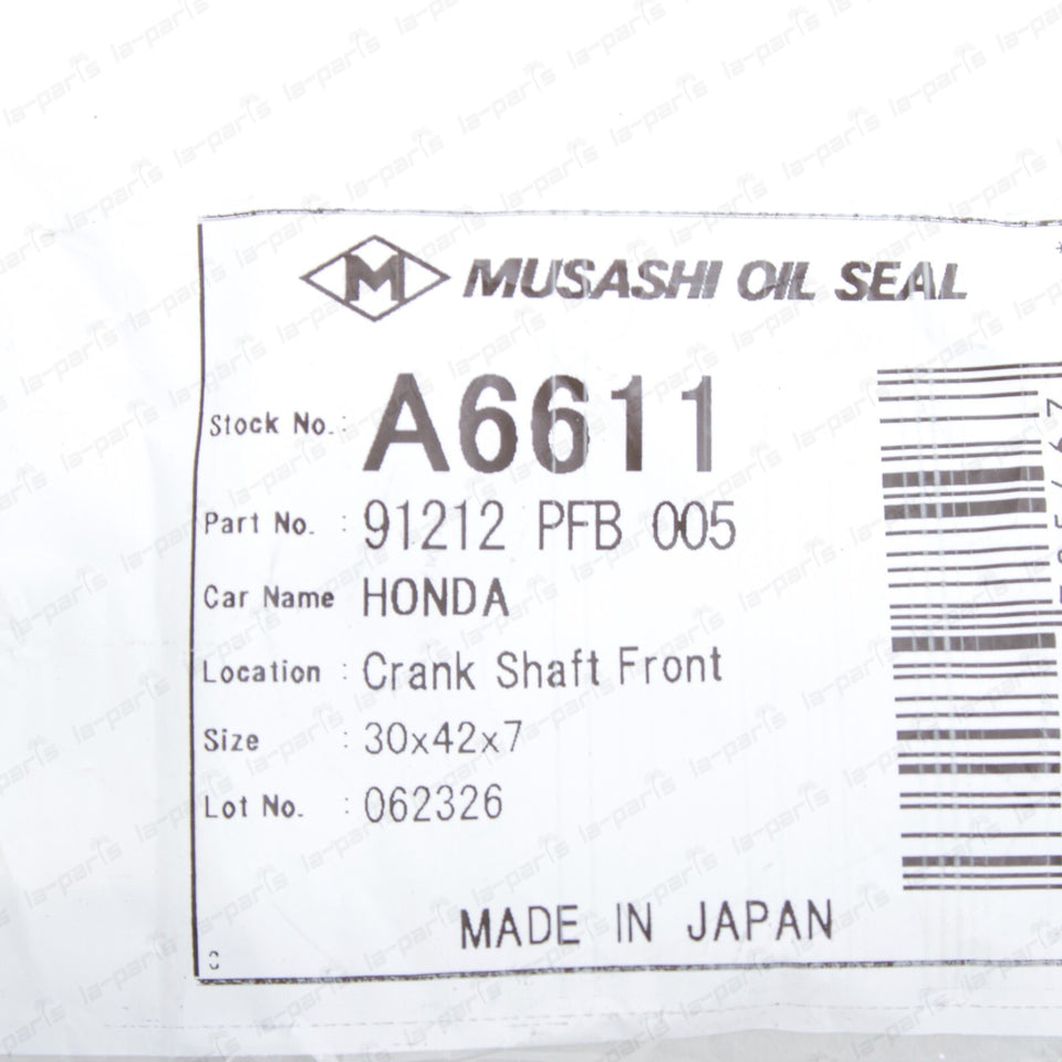 JDM Musashi Front Crankshaft Oil Seal A6611 For Honda Acty HH5 HH6 HA6 HA76