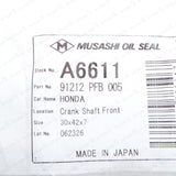 JDM Musashi Front Crankshaft Oil Seal A6611 For Honda Acty HH5 HH6 HA6 HA76