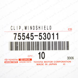 New Genuine Lexus GX460 IS F IS250 Windshield Molding Clip 75545-53011 Set Of 10