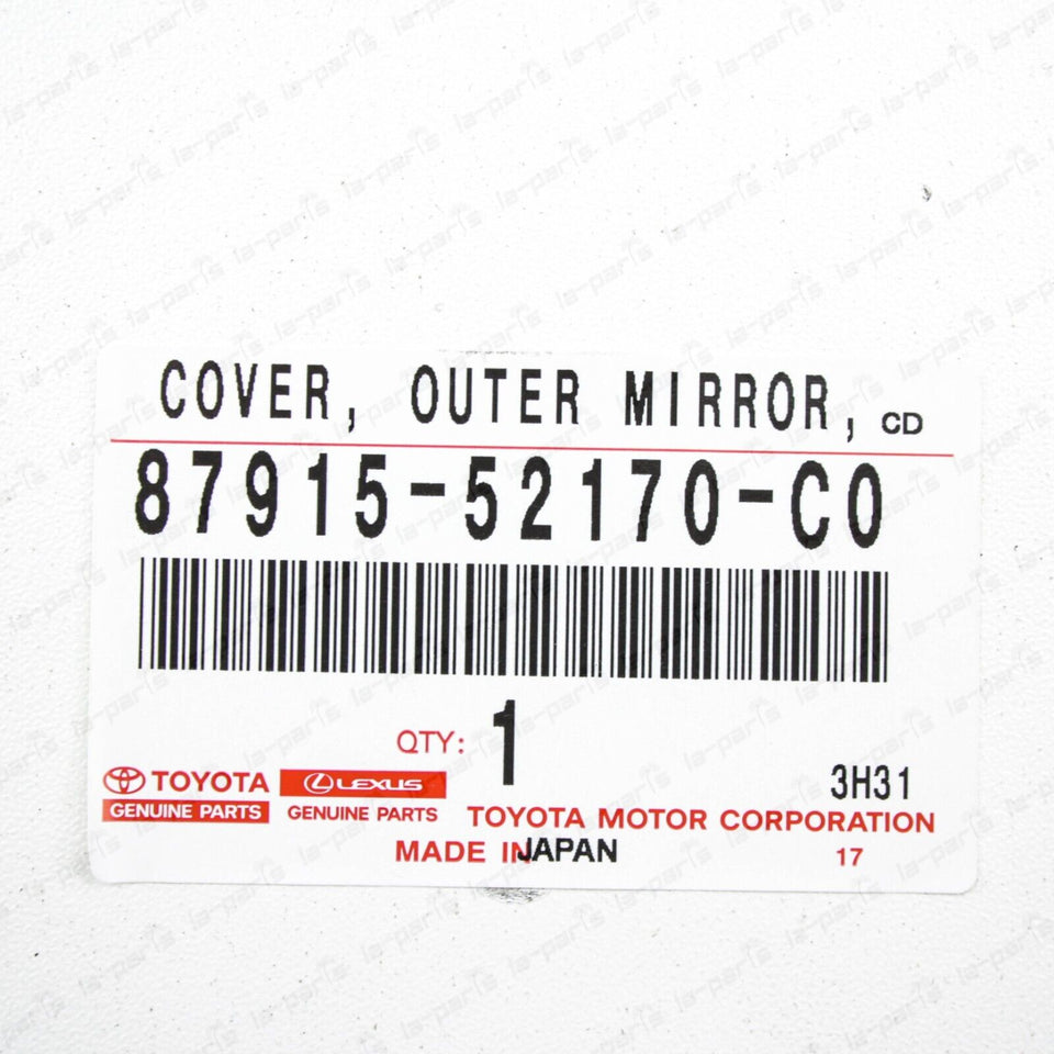 Genuine Toyota 12-19 Prius "C" Passenger Mirror Cover 209 Black 87915-52170-C0