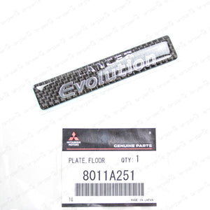 Genuine Mitsubishi Lancer EVO CT9A Carbon Floor Console Panel Emblem 8011A251