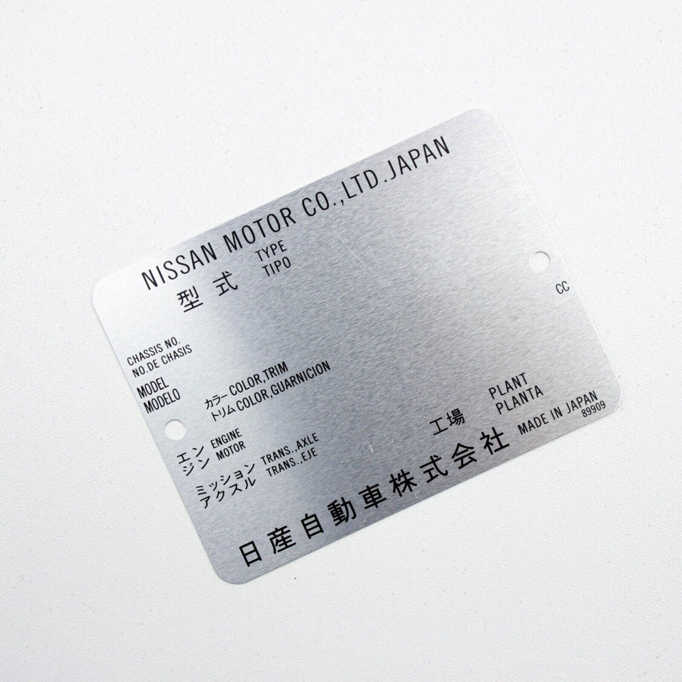 New OEM JDM Genuine Nissan Datsun 240Z 280Z B110 210 310 510 Model  Chassis Number Plate Model Info Engine Bay Plaque 99070-89909