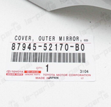 Genuine Toyota 12-19 Prius "C" Driver Mirror Cover 1F7 Silver 87945-52170-B0