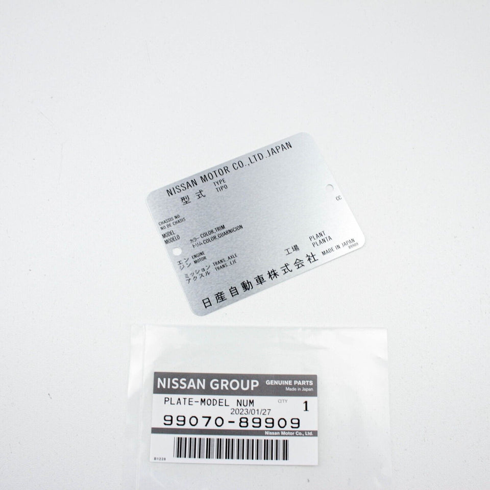 New OEM JDM Genuine Nissan Datsun 240Z 280Z B110 210 310 510 Model  Chassis Number Plate Model Info Engine Bay Plaque 99070-89909