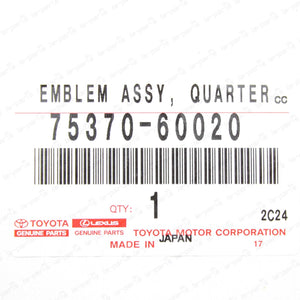 Genuine Toyota 81-90 Land Cruiser BJ60 FJ60 FJ62 Rear Quarter Emblem 75370-60020