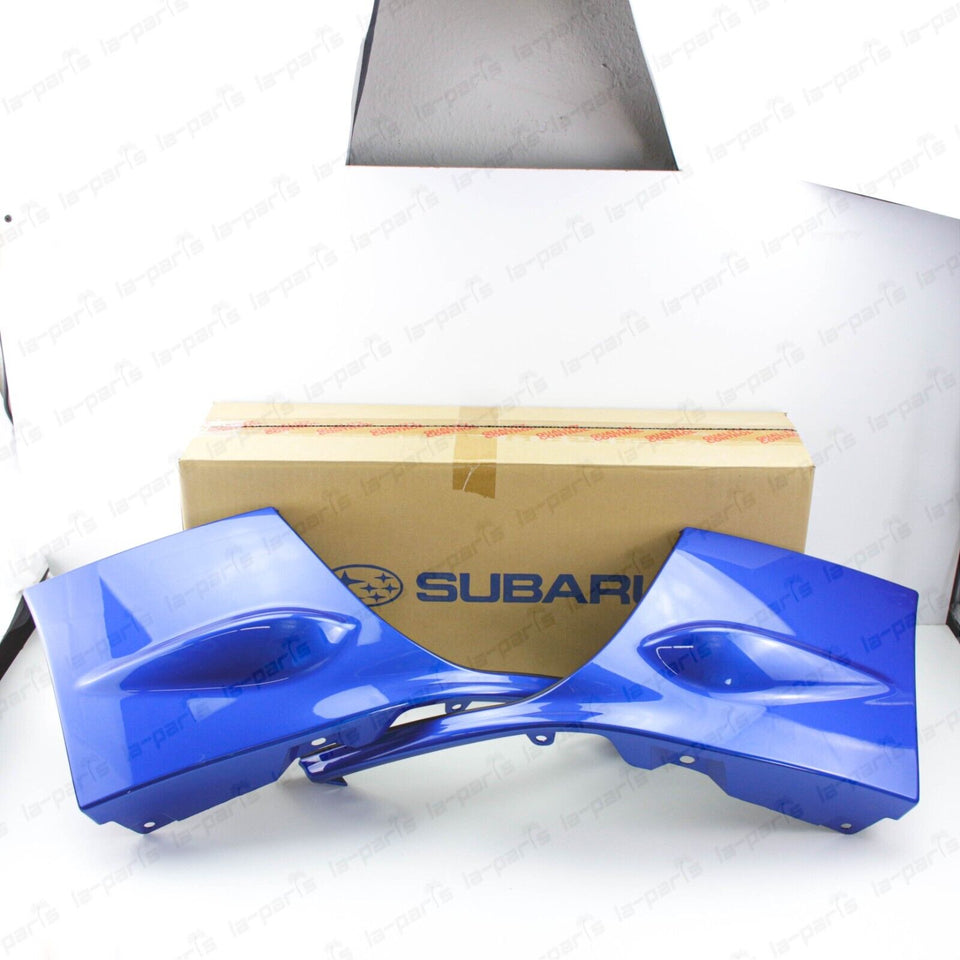 New Genuine Subaru Impreza 03-05 WRX STi Blue Front Bumper Air Dam Skirt PAIR