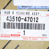 New Genuine OEM Toyota 2004-2009 Prius Front Axle Wheel Hub Bearing 43510-47012