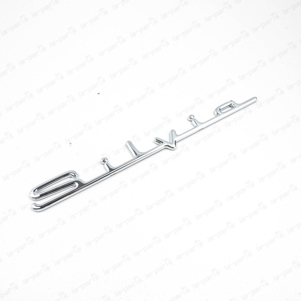 New Genuine Nissan 95-98 240SX JDM Silvia S14 Rear Trunk Chrome "Silvia" Emblem