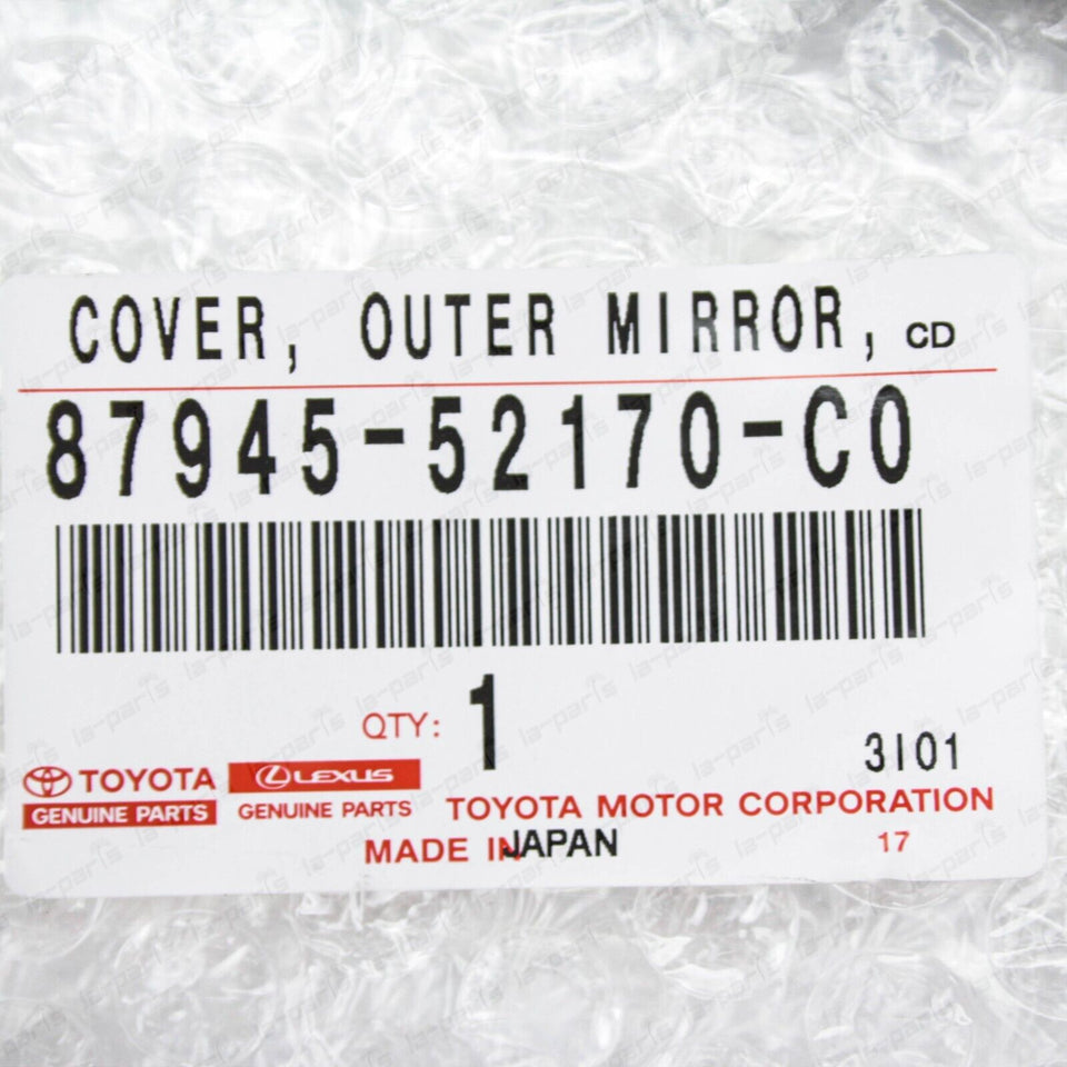 New Genuine Toyota 12-19 Prius "C" Driver Mirror Cover 209 Black 87945-52170-C0