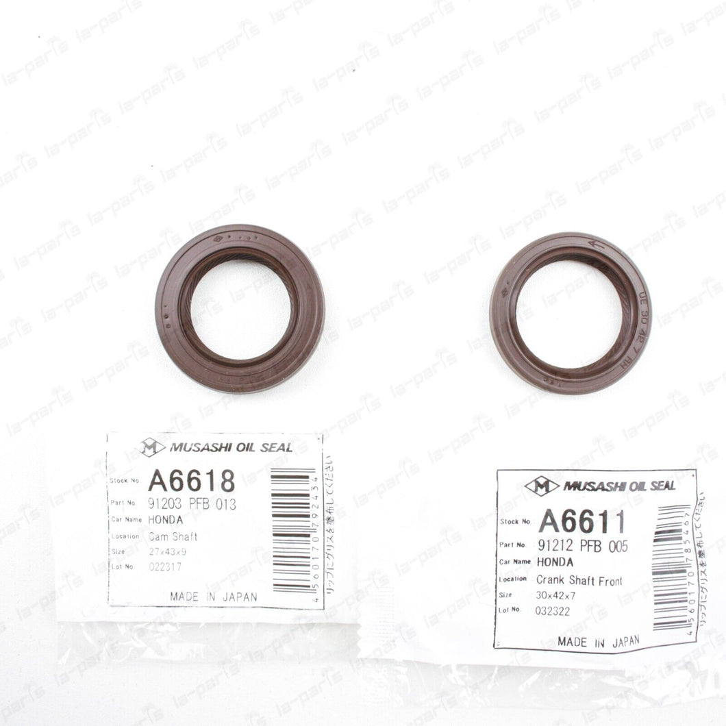 JDM Musashi Japan For Honda Acty HH5 HH6 HA6 HA7 Front Crank & Cam Oil Seals Set