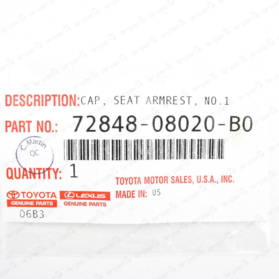 New Genuine OEM Toyota 11-15 Sienna Seats Armrest Cap No.1 72848-08020-B0