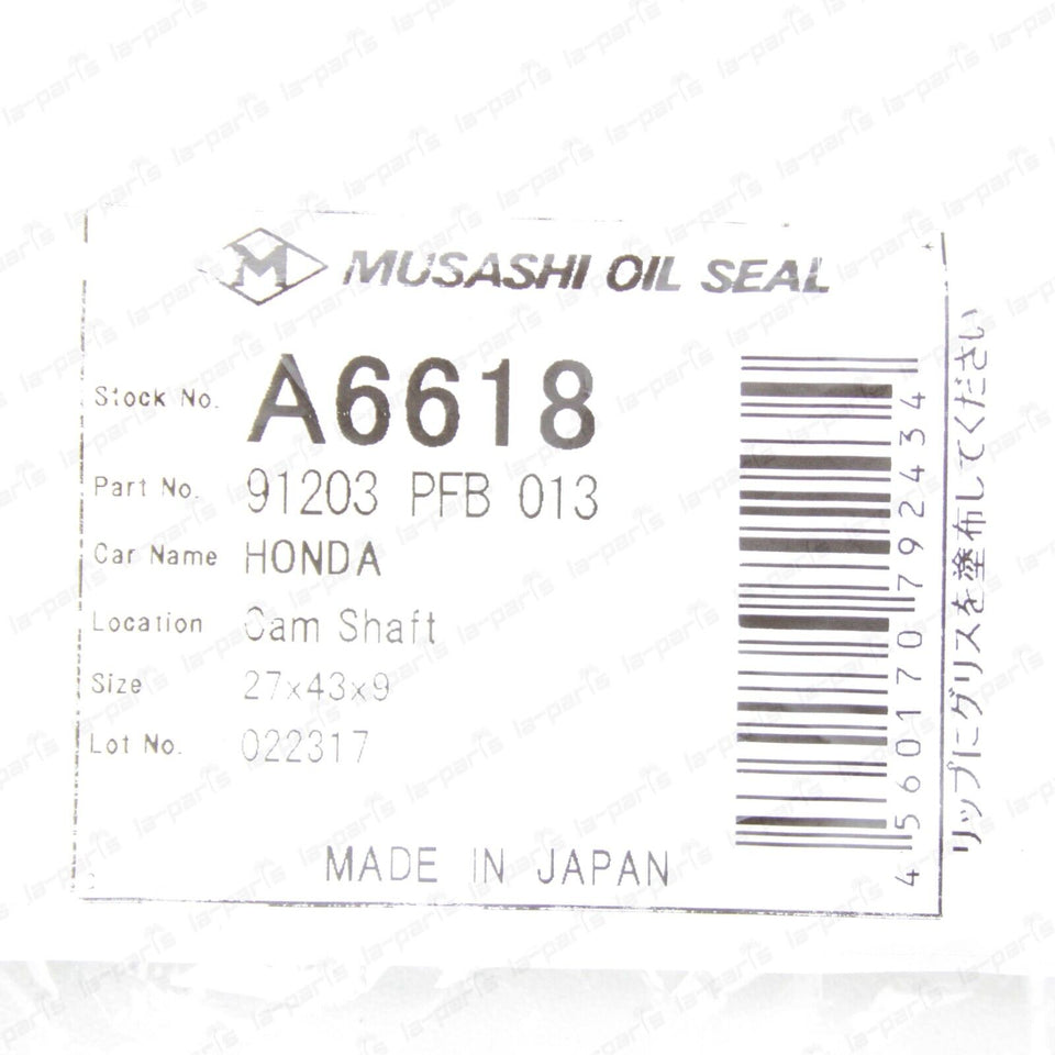 JDM Musashi Japan For Honda Acty HH5 HH6 HA6 HA7 Front Crank & Cam Oil Seals Set