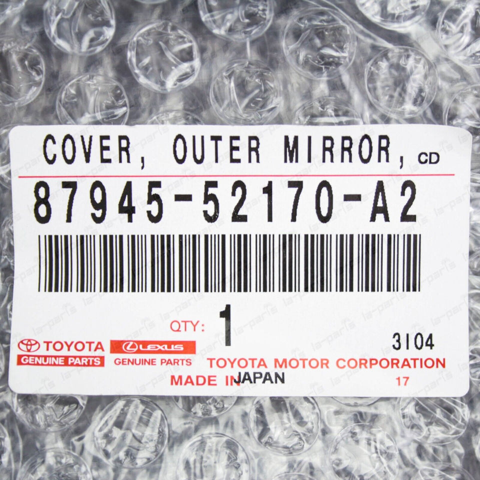 Genuine Toyota Prius "C" Driver Mirror Cover 082 White Pearl 87945-52170-A2