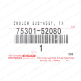 New Genuine Toyota 2007-2012 Yaris Sedan Front Grille Emblem 75301-52080